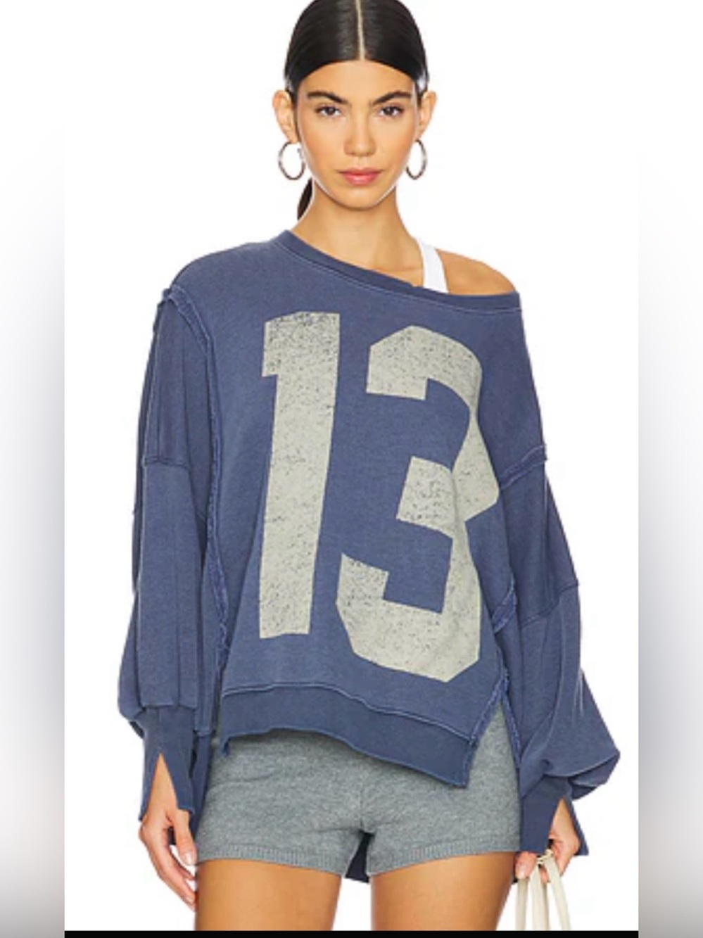 FREE PEOPLE GRAPHIC CAMDEN NUMBER 13 SWEATSHIRT SIZE SMALL!!